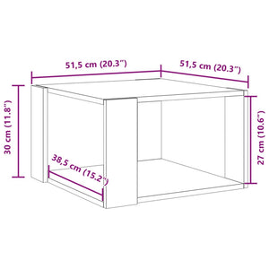 Τραπεζάκι Σαλονιού Μαύρο 51,5x51,5x30 εκ. Επεξεργασμένο Ξύλο