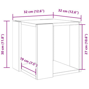 Τραπεζάκι Σαλονιού Καπνιστή Δρυς 32x32x30 εκ. Επεξεργ. Ξύλο
