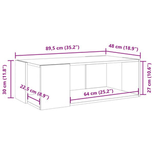 Τραπεζάκι Σαλονιού Γκρι Sonoma 89,5x48x30 εκ. - Pakobazaar