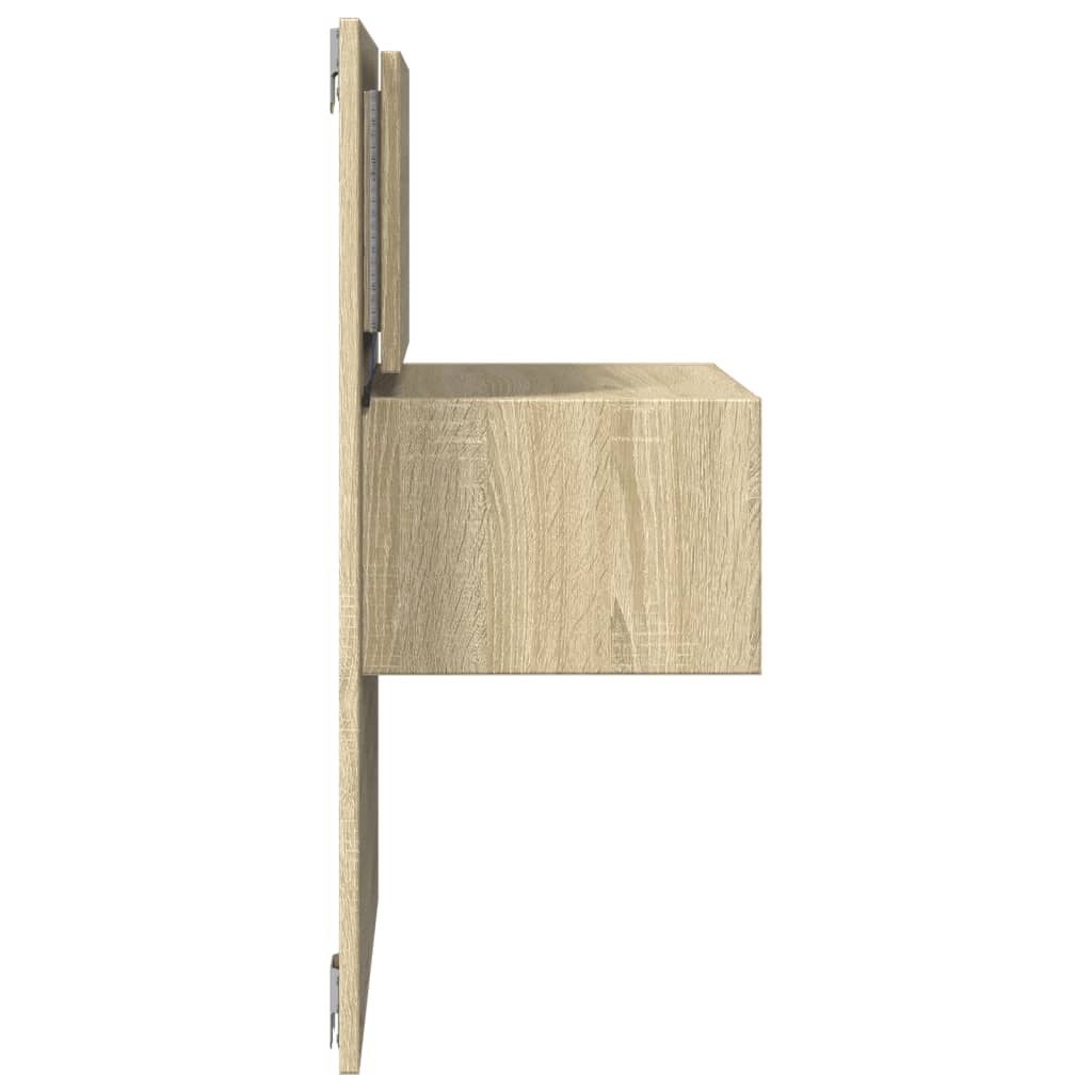 Κομοδίνο Επιτοίχιο με Φώτα LED Sonoma Δρυς