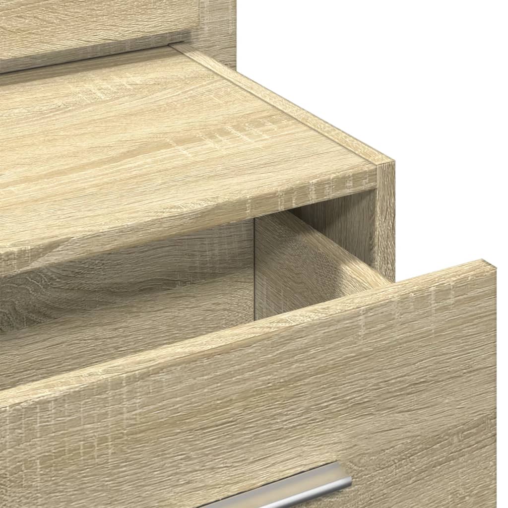 Κομοδίνο Επιτοίχιο με Φώτα LED Sonoma Δρυς