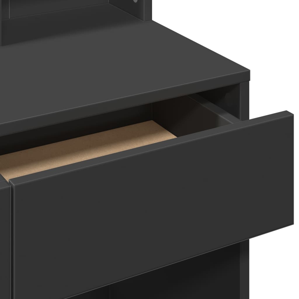 Μπουντουάρ με Καθρέφτη Μαύρο 80x41x144,5 εκ.