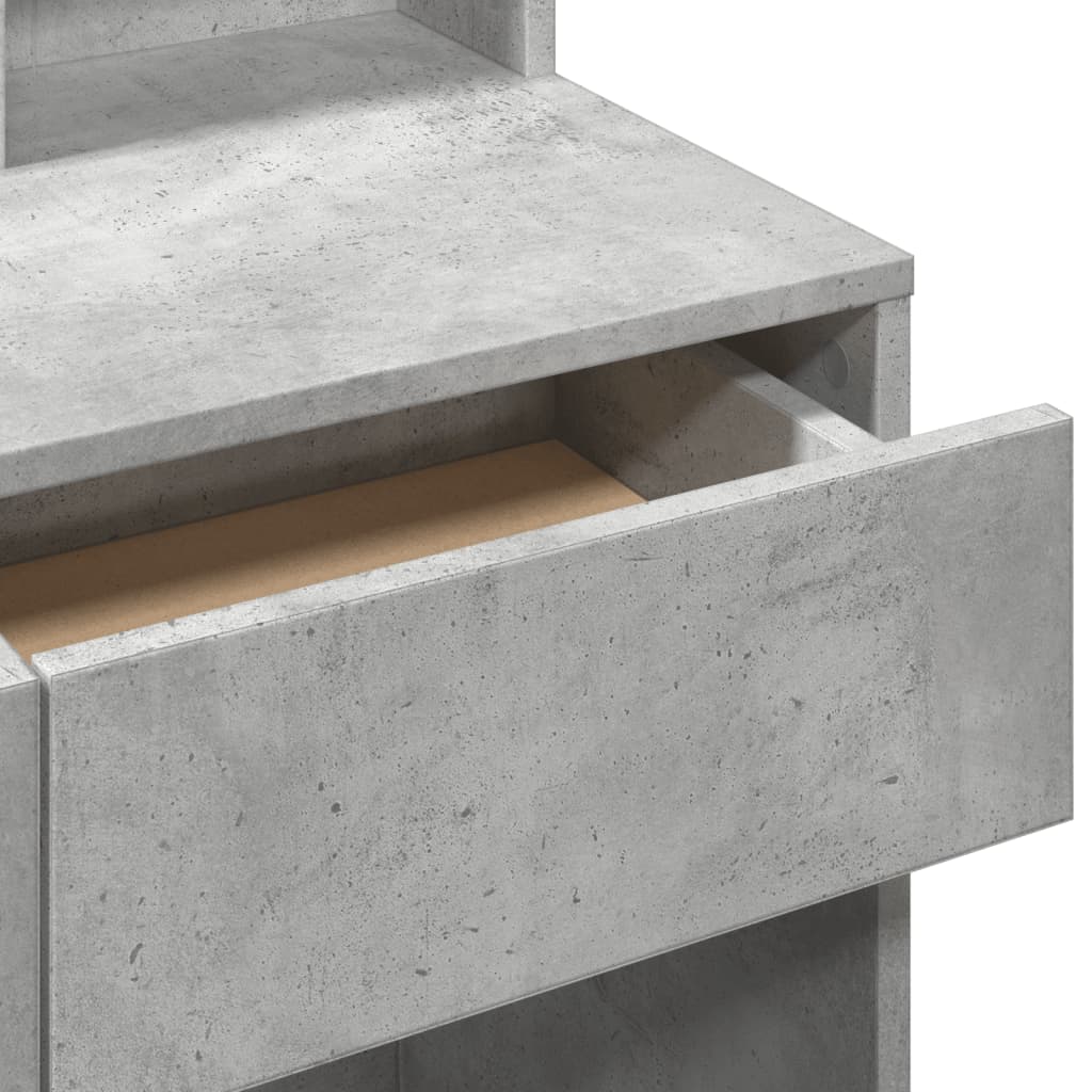 Μπουντουάρ με Καθρέφτη Γκρι Σκυροδέματος 80x41x144,5 εκ.