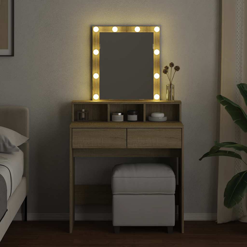 Μπουντουάρ με LED Sonoma Δρυς 80x41x144,5 εκ. - Pakobazaar