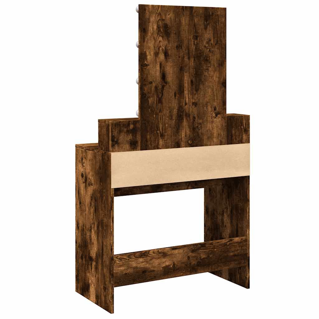 Μπουντουάρ με LED Καπνιστή Δρυς 80x41x144,5 εκ.