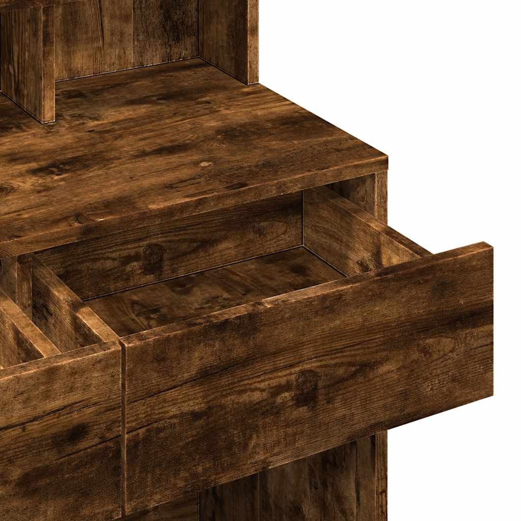 Μπουντουάρ με LED Καπνιστή Δρυς 80x41x144,5 εκ.