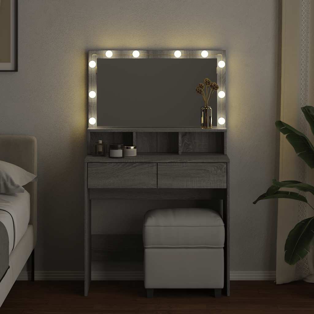 Μπουντουάρ με LED Γκρι Sonoma 80x41x144,5 εκ. - Pakobazaar
