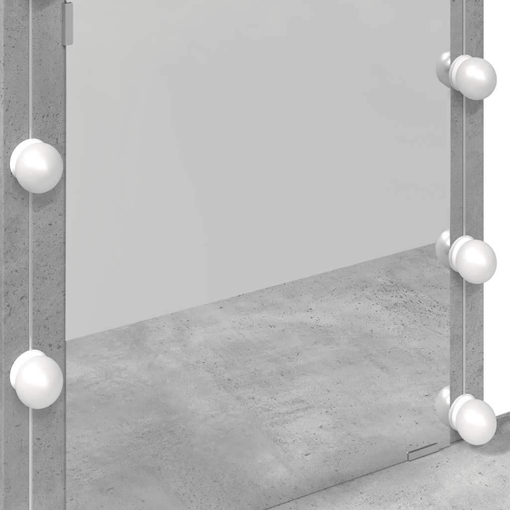 Μπουντουάρ με LED Γκρι Σκυροδέματος 100x40x130 εκ.