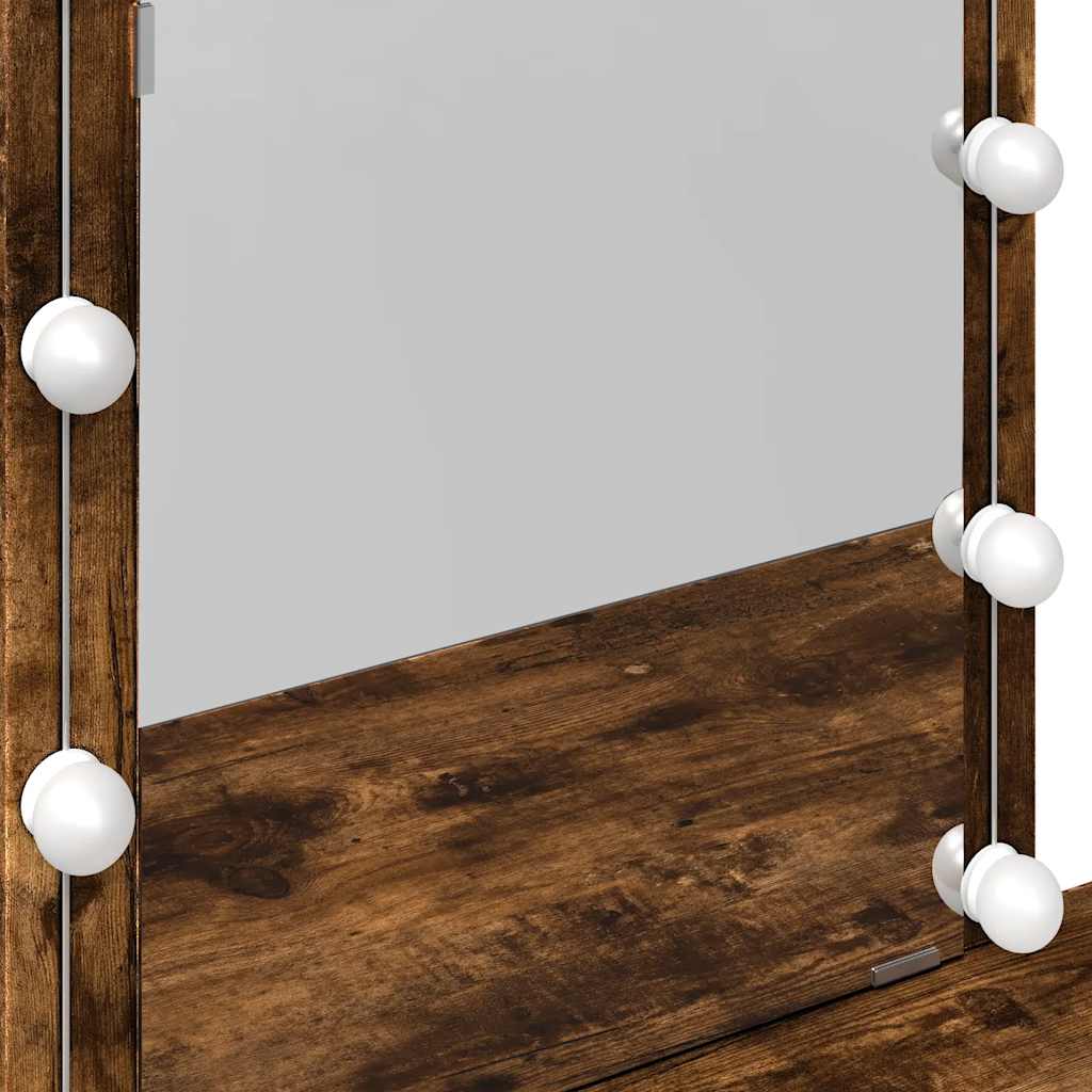 Μπουντουάρ με LED Καπνιστή Δρυς 100x40x130 εκ.