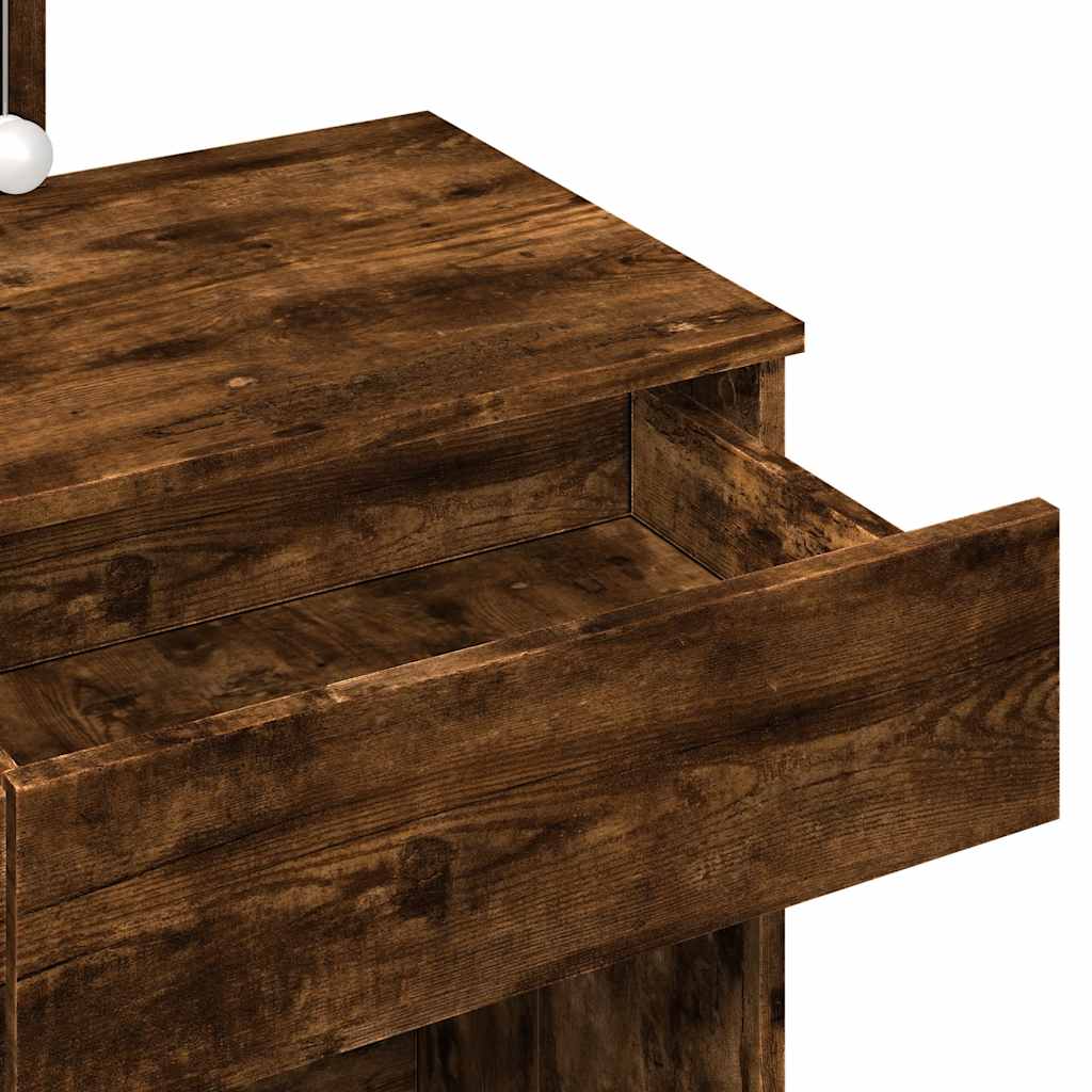 Μπουντουάρ με LED Καπνιστή Δρυς 100x40x130 εκ.