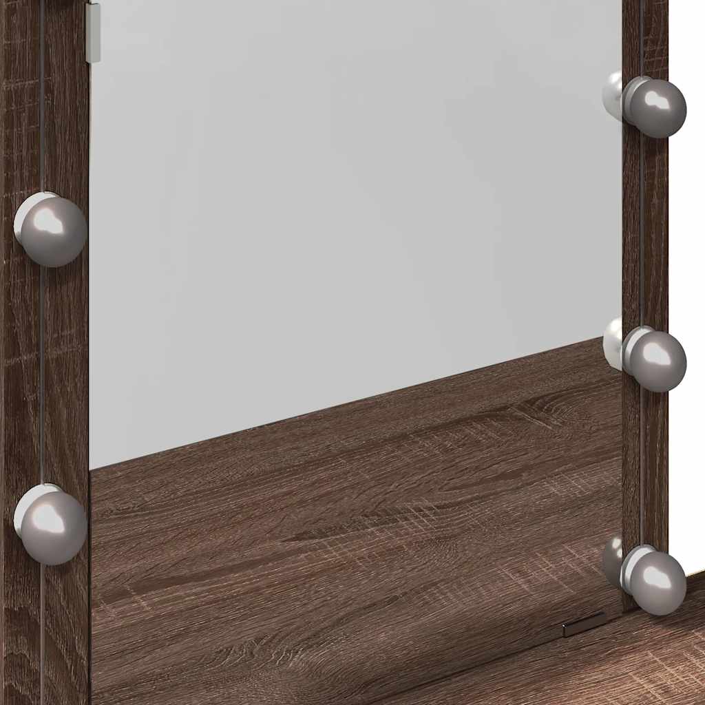 Μπουντουάρ με LED Καφέ Δρυς 100x40x130 εκ.