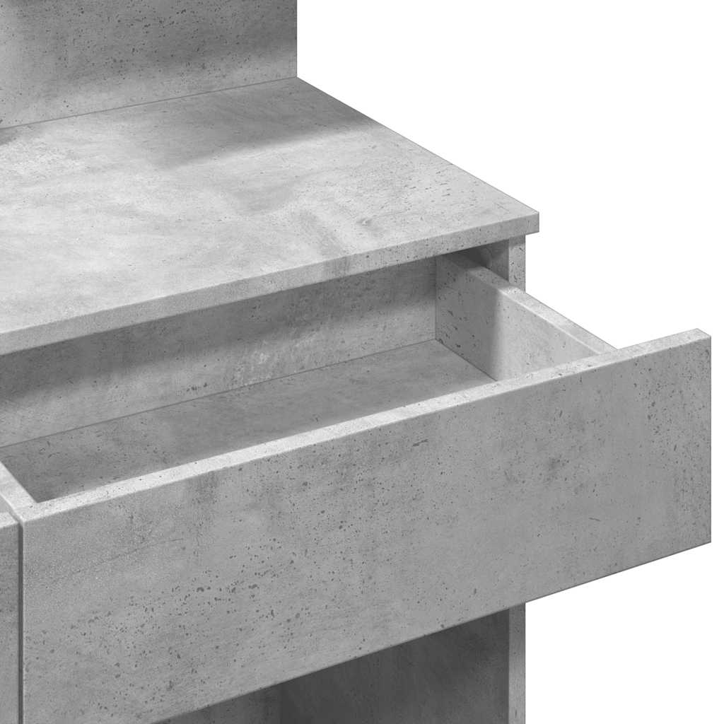 Μπουντουάρ με LED Γκρι Σκυροδέματος 100x40x130 εκ.