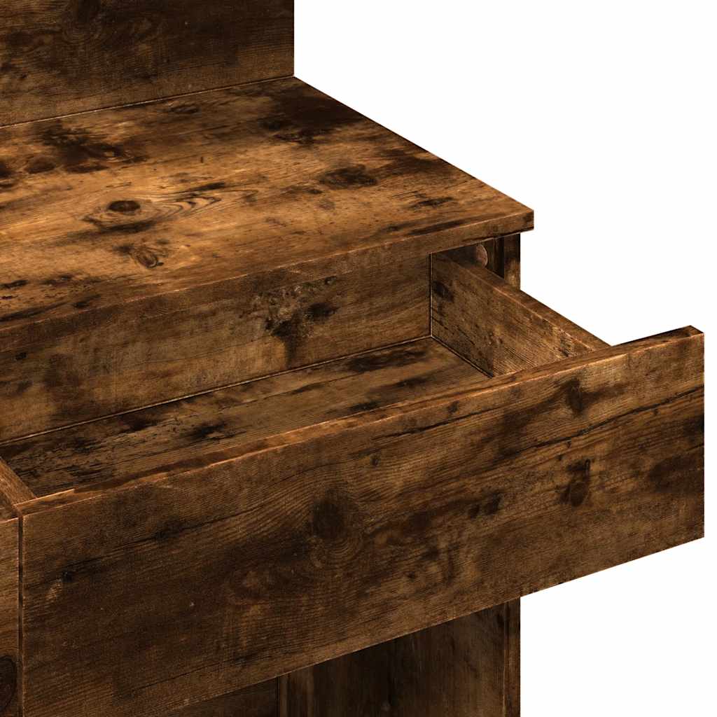 Μπουντουάρ με LED Καπνιστή Δρυς 100x40x130 εκ.