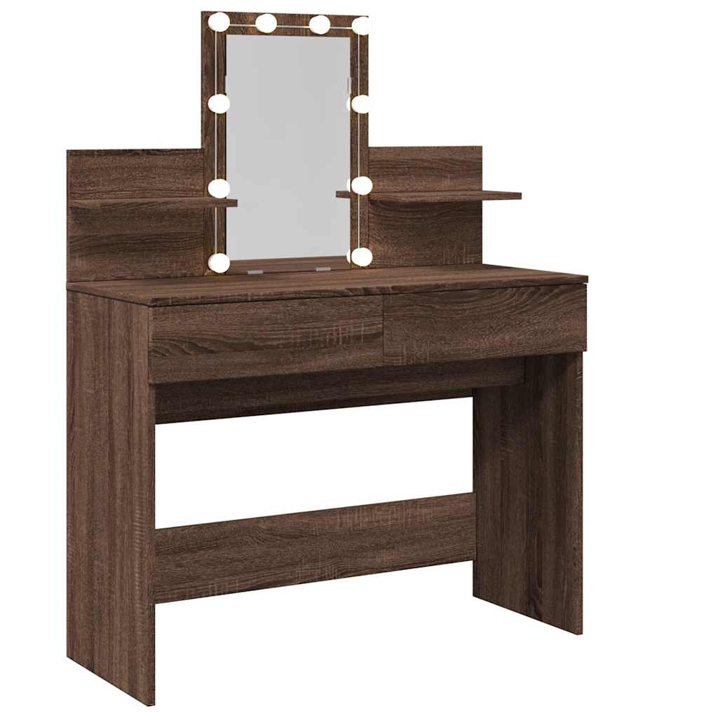 Μπουντουάρ με LED Καφέ Δρυς 100x40x130 εκ. - Pakobazaar