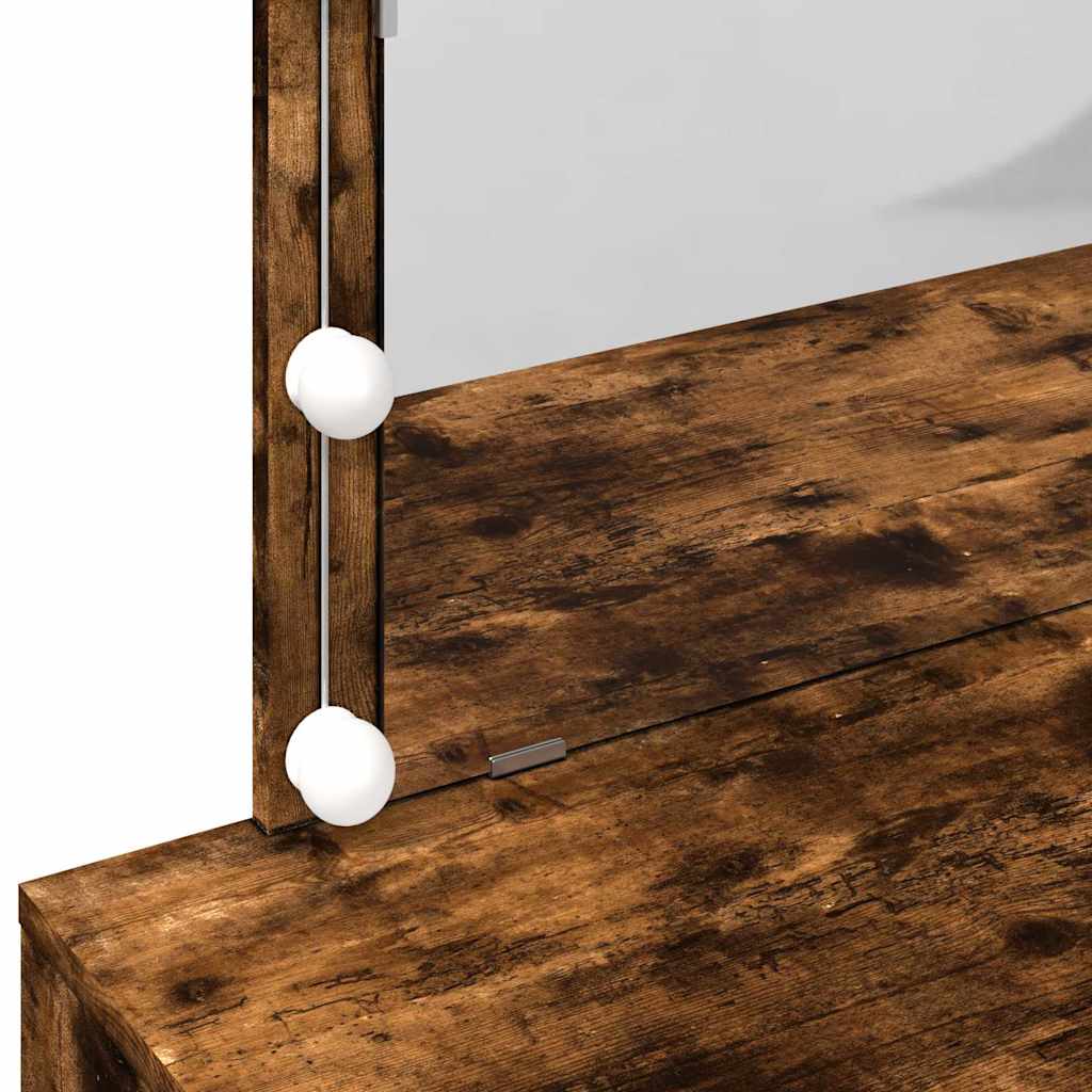 Μπουντουάρ με LED Καπνιστή Δρυς 100x40x120 εκ.