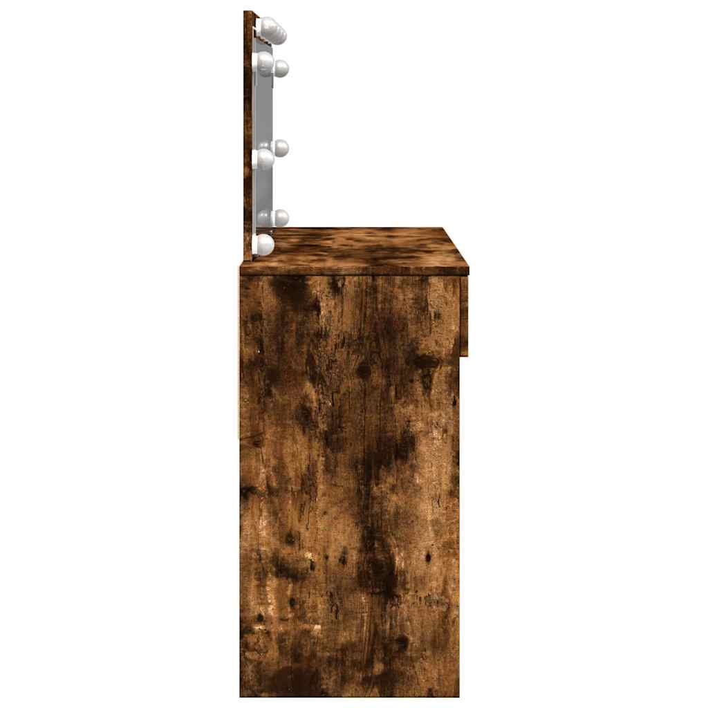 Μπουντουάρ με LED Καπνιστή Δρυς 100x40x120 εκ.