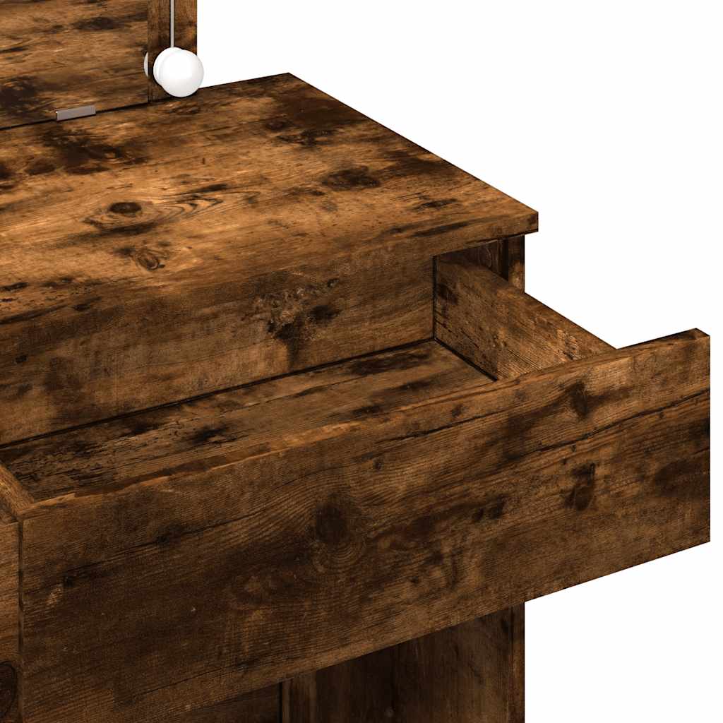 Μπουντουάρ με LED Καπνιστή Δρυς 100x40x120 εκ.