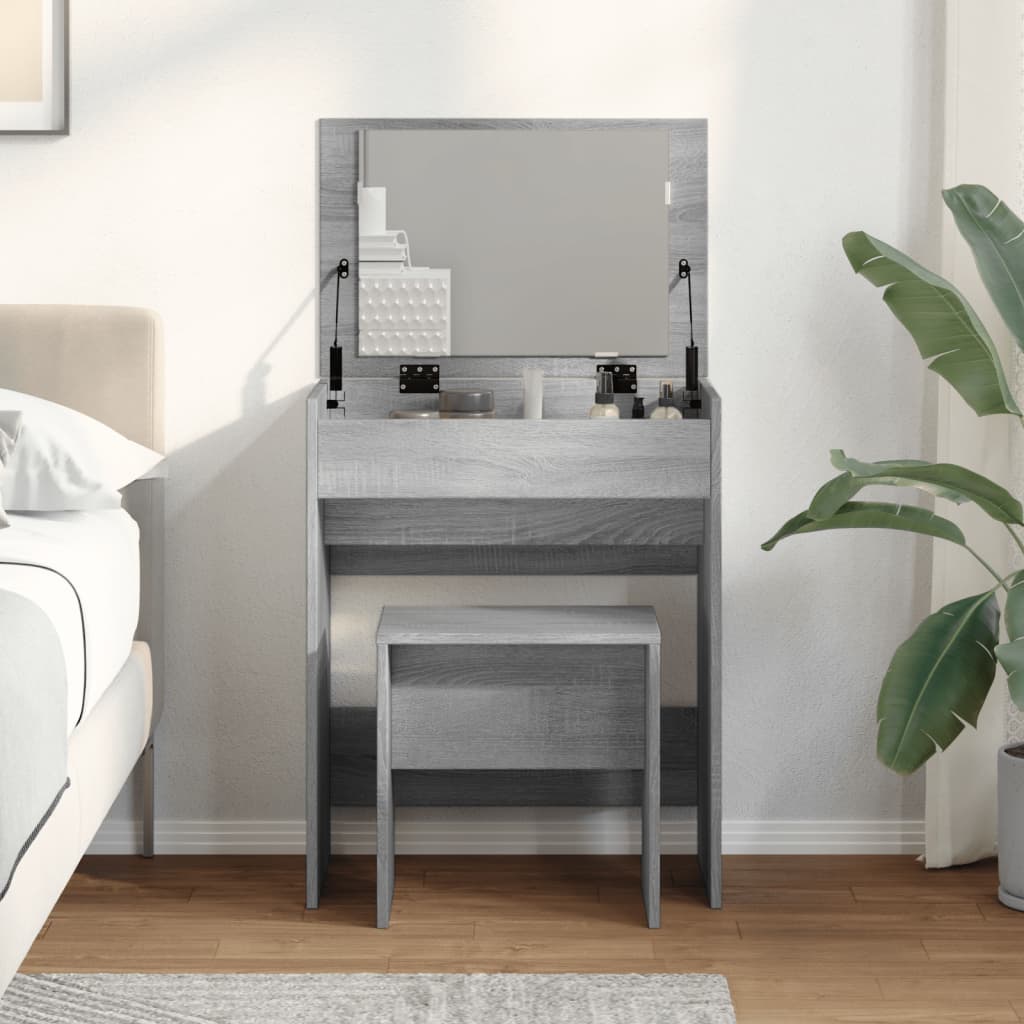 Μπουντουάρ και Σκαμπό Γκρι Sonoma 60 x 40 x 113,5 εκ.