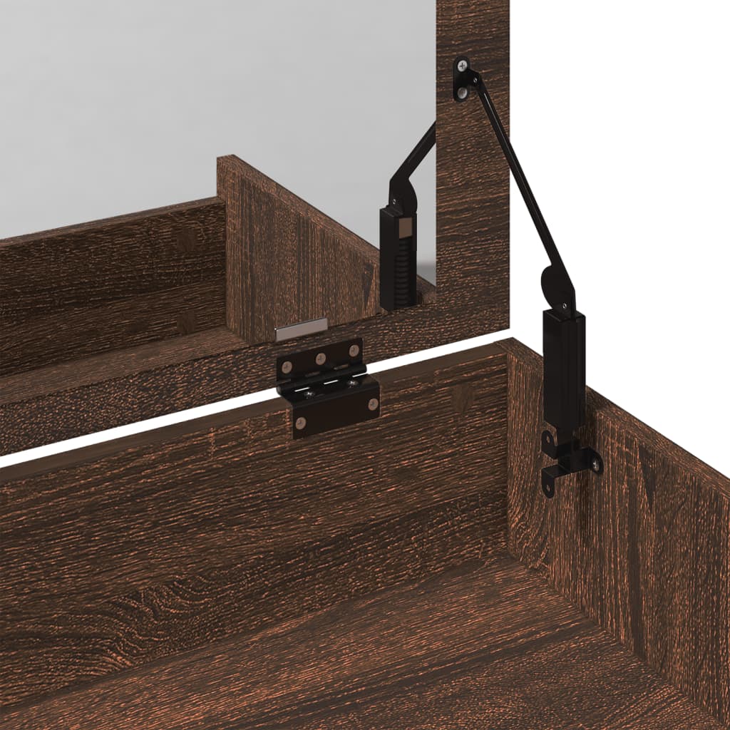 Μπουντουάρ με Καθρέφτη Καφέ Δρυς 60x40x113,5 εκ.