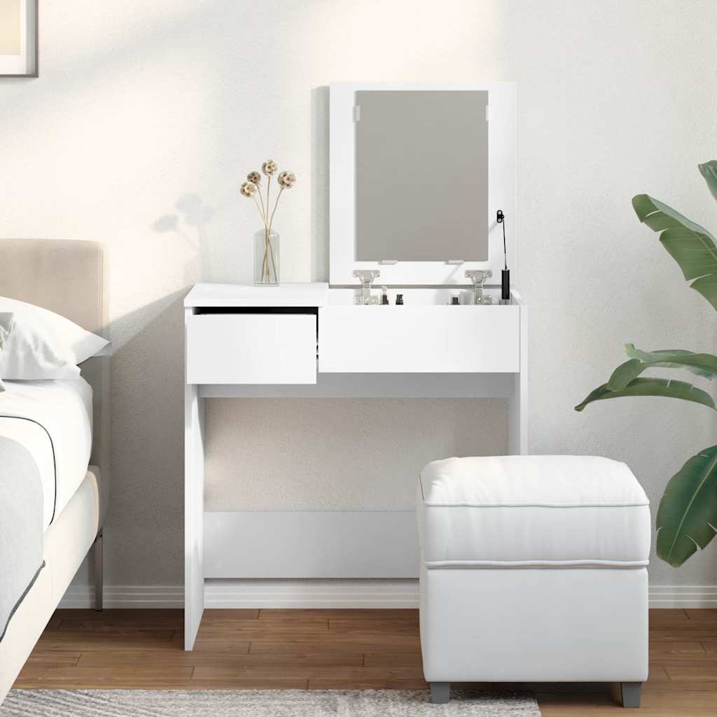 Μπουντουάρ με Καθρέφτη Λευκό 73x46,5x120 εκ. - Pakobazaar
