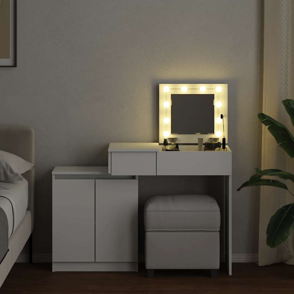 Μπουντουάρ με LED Λευκό 115x37x110,5 εκ.