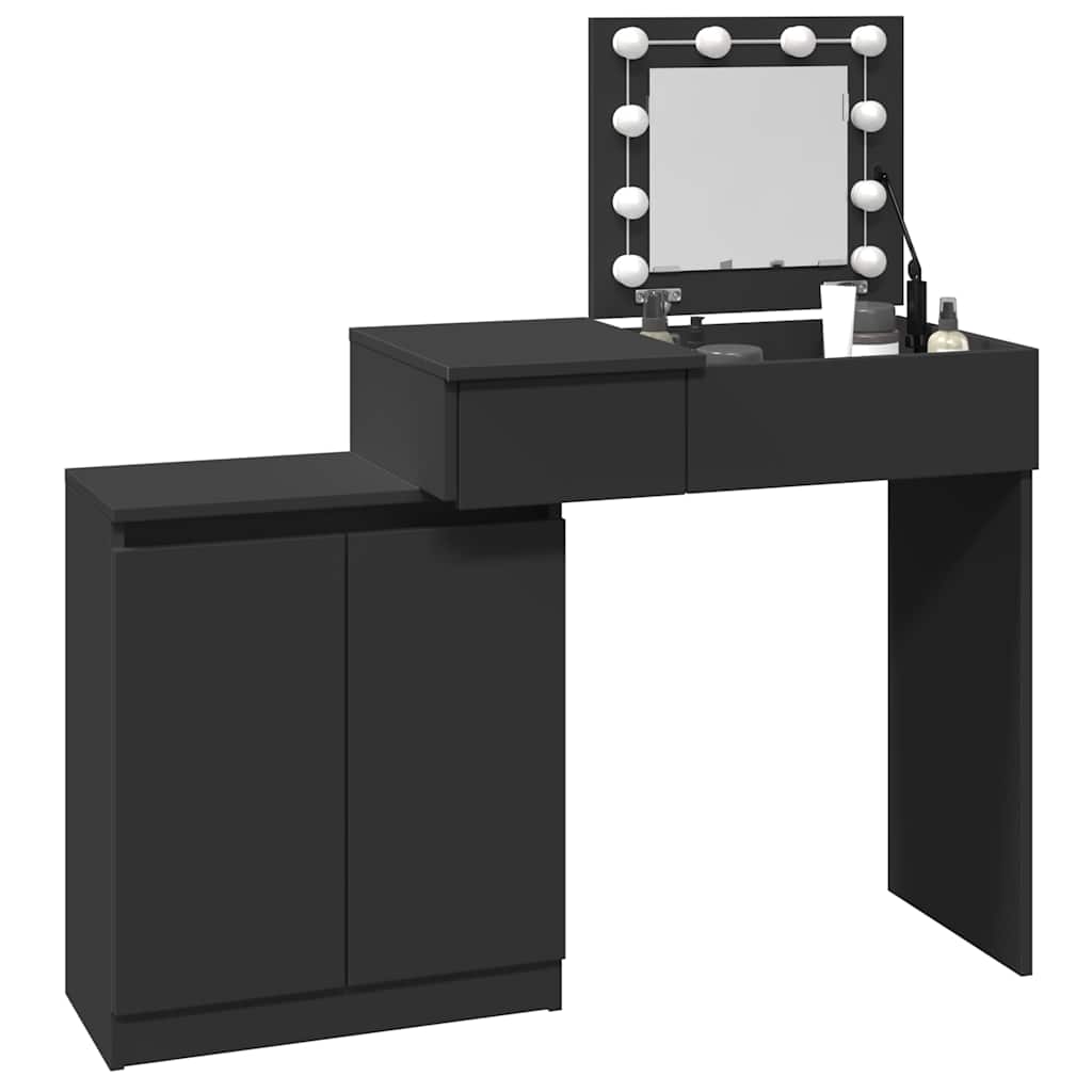 Μπουντουάρ με LED Σετ Μαύρο 115x37x110,5 εκ.