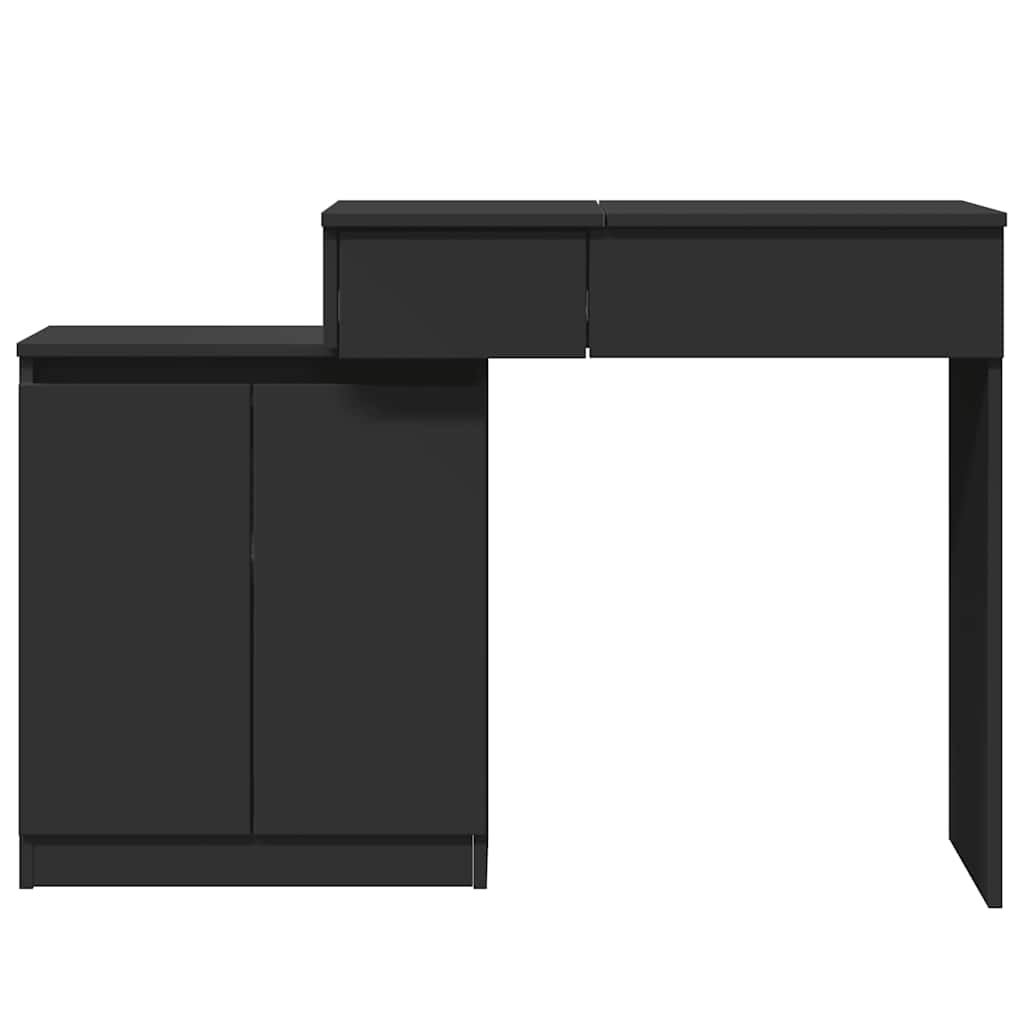 Μπουντουάρ με LED Σετ Μαύρο 115x37x110,5 εκ.