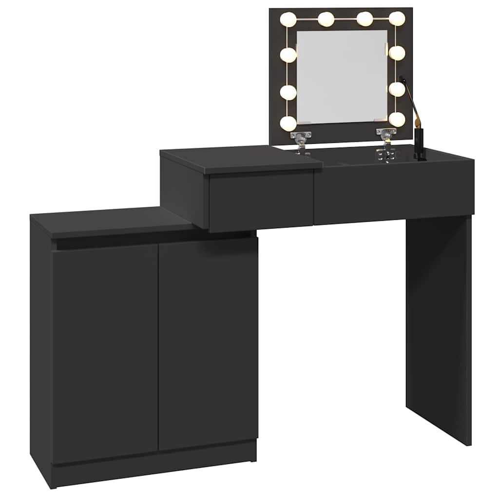 Μπουντουάρ με LED Σετ Μαύρο 115x37x110,5 εκ.