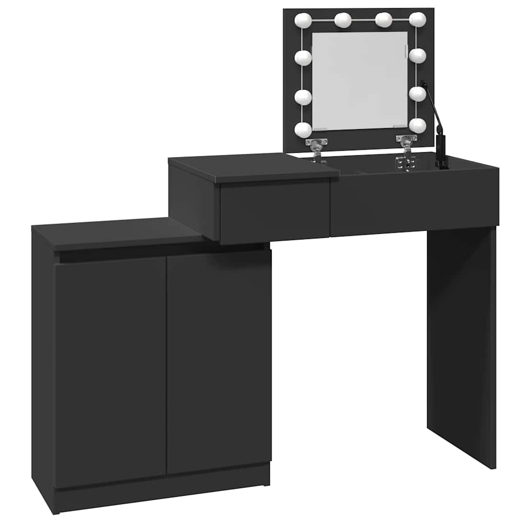 Μπουντουάρ με LED Σετ Μαύρο 115x37x110,5 εκ.