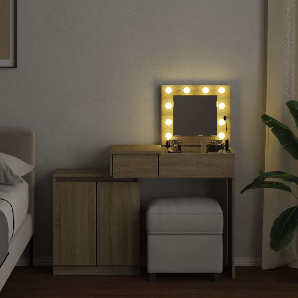Μπουντουάρ με LED Sonoma Δρυς 115x37x110,5 εκ.