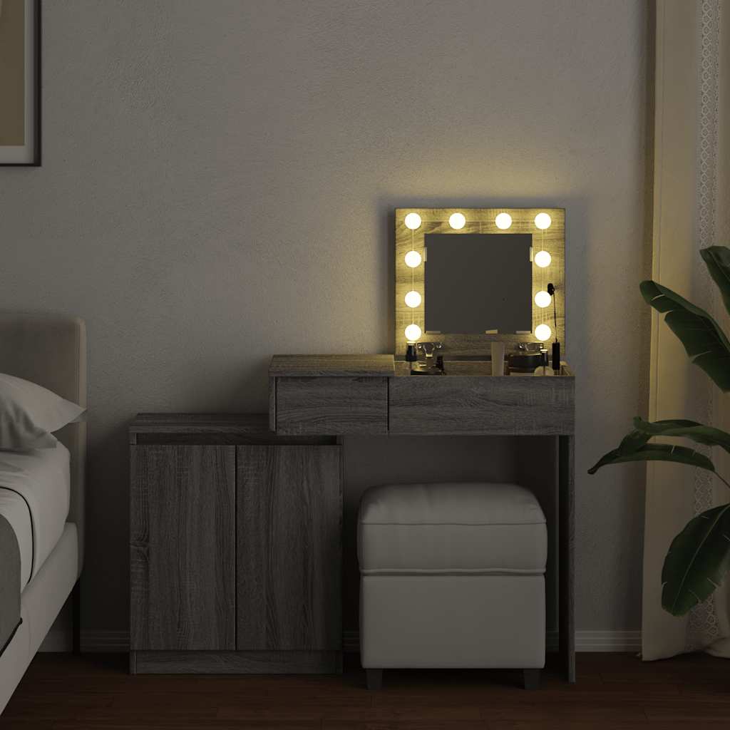 Μπουντουάρ με LED Γκρι Sonoma 115x37x110,5 εκ.