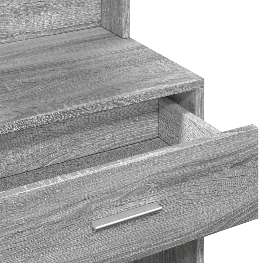 Μπουντουάρ με Καθρέφτη με Ντουλάπια Γκρι Sonoma 80x35x132 εκ.