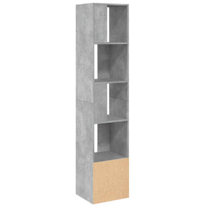 Βιβλιοθήκη Γκρι Σκυροδέματος 40x36x189 εκ. Επεξεργ. Ξύλο