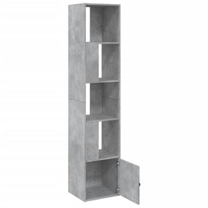 Βιβλιοθήκη Γκρι Σκυροδέματος 40x36x189 εκ. Επεξεργ. Ξύλο