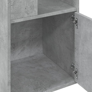 Βιβλιοθήκη Γκρι Σκυροδέματος 40x36x189 εκ. Επεξεργ. Ξύλο