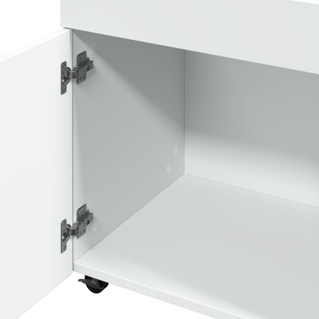 Τρόλεϊ Μπαρ Λευκό 50x41x89 εκ. Επεξ. Ξύλο - Pakobazaar