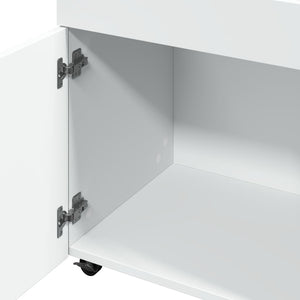 Τρόλεϊ Μπαρ Λευκό 50x41x89 εκ. Επεξ. Ξύλο - Pakobazaar