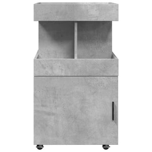 Τρόλεϊ Μπαρ Γκρι Σκυροδέματος 50x41x89 εκ. Επεξ. Ξύλο - Pakobazaar
