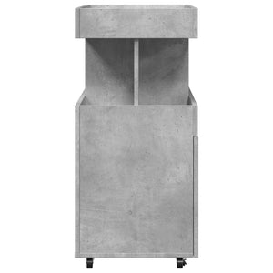 Τρόλεϊ Μπαρ Γκρι Σκυροδέματος 50x41x89 εκ. Επεξ. Ξύλο - Pakobazaar