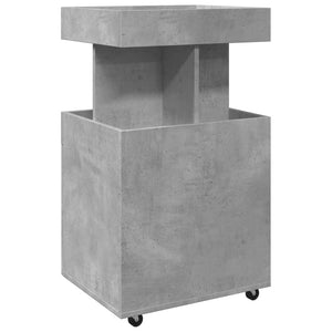 Τρόλεϊ Μπαρ Γκρι Σκυροδέματος 50x41x89 εκ. Επεξ. Ξύλο - Pakobazaar