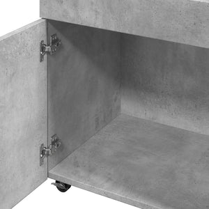 Τρόλεϊ Μπαρ Γκρι Σκυροδέματος 50x41x89 εκ. Επεξ. Ξύλο - Pakobazaar