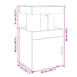 Τρόλεϊ Μπαρ Καπνιστή Δρυς 50x41x89 εκ. Επεξ. Ξύλο - Pakobazaar