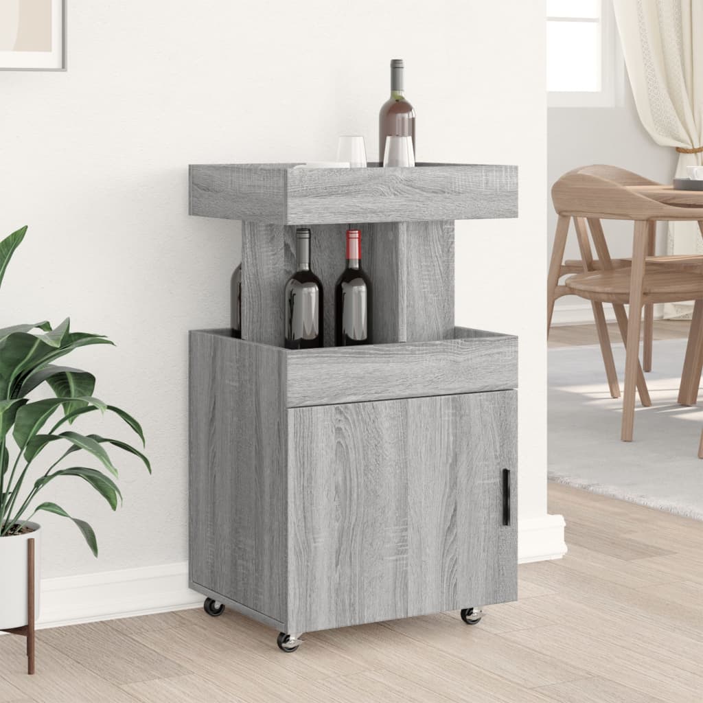 Τρόλεϊ Μπαρ Γκρι Sonoma 50x41x89 εκ. Επεξ. Ξύλο