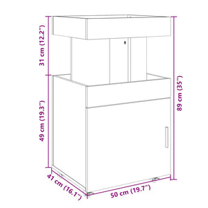 Τρόλεϊ Μπαρ Γκρι Sonoma 50x41x89 εκ. Επεξ. Ξύλο - Pakobazaar
