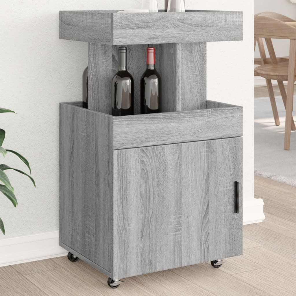 Τρόλεϊ Μπαρ Γκρι Sonoma 50x41x89 εκ. Επεξ. Ξύλο