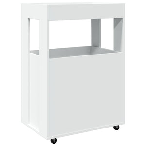 Τρόλεϊ Μπαρ Λευκό 60x39,5x89 εκ. Επεξ. Ξύλο - Pakobazaar