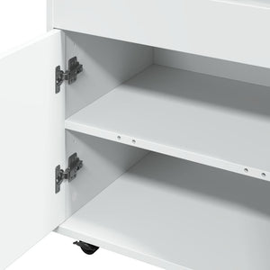 Τρόλεϊ Μπαρ Λευκό 60x39,5x89 εκ. Επεξ. Ξύλο - Pakobazaar