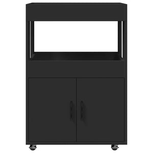 Τρόλεϊ Μπαρ Μαύρο 60x39,5x89 εκ. Επεξ. Ξύλο