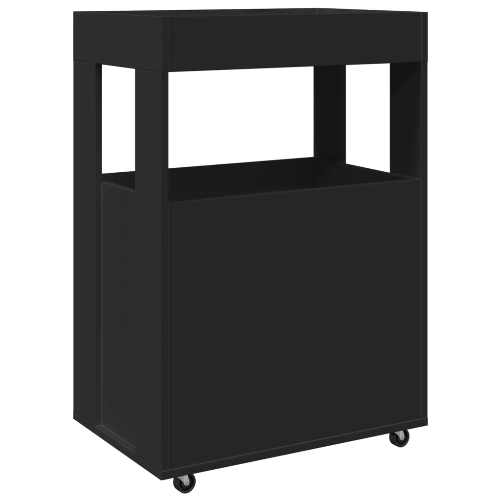 Τρόλεϊ Μπαρ Μαύρο 60x39,5x89 εκ. Επεξ. Ξύλο