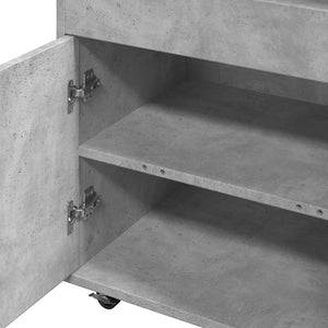 Τρόλεϊ Μπαρ Γκρι Σκυροδέματος 60x39,5x89 εκ. Επεξ. Ξύλο - Pakobazaar